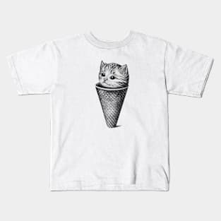 Ice cream cone kitten Kids T-Shirt